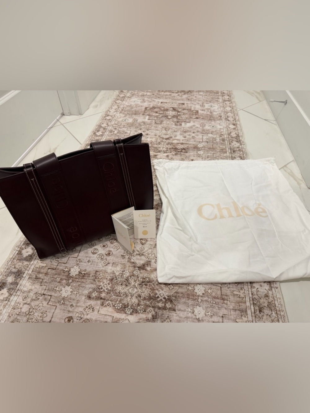 Chloe Medium Woody Burgundy Leather Tote - Limited Edition (2023)